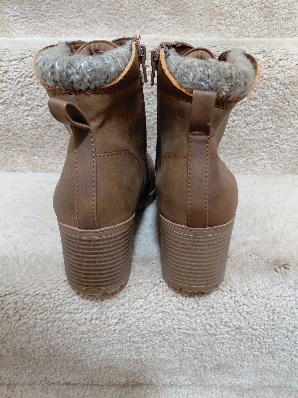 Time and Tru Brown Lace-Up Platform Ankle Boots - Picture 5 of 9